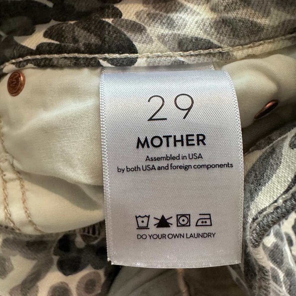 MOTHER Mid Rise Dazzler Ankle Jeans Size 29 Animal Print Skinny Grey - Picture 8 of 14
